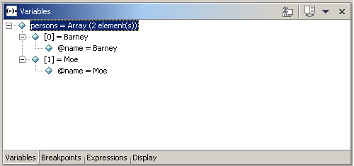 Array presentation in Variables View